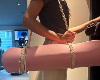 Handmade Macrame Yoga Mat Strap, Adjustable Cotton Sling