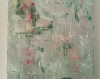 Pintura acrílica verde y rosa - 'Scarlet'