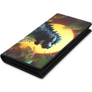 Portefeuilles pour femme Portefeuille en cuir anime Godzillas Comics Dessin animé Monstre rétro Kaiju Gojira Sac à main Godzilla