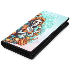 Carteras para Mujer Cartera de Cuero Anime México Día de los Muertos Día de los Muertos Cómics de Calaveras de Azúcar