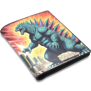 Cartera de cuero PU billetera billetera de cuero billetera hombre Godzilla Kaiju Gojira