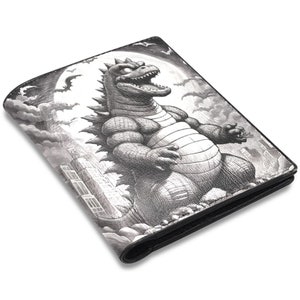 Cartera de cuero PU billetera billetera de cuero billetera hombre Godzilla Kaiju Gojira