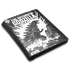 Cartera de cuero PU billetera billetera de cuero billetera hombre Godzilla Kaiju Gojira