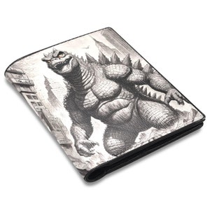 Cartera de cuero PU billetera billetera de cuero billetera hombre Godzilla Kaiju Gojira