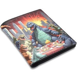 Cartera de cuero PU billetera billetera de cuero billetera hombre Godzilla Kaiju Gojira
