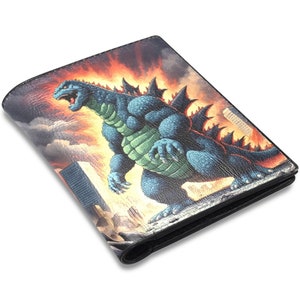 Cartera de cuero PU billetera billetera de cuero billetera hombre Godzilla Kaiju Gojira