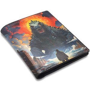Cartera de cuero PU billetera billetera de cuero billetera hombre Godzilla Kaiju Gojira