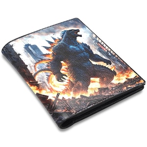 Cartera de cuero PU billetera billetera de cuero billetera hombre Godzilla Kaiju Gojira