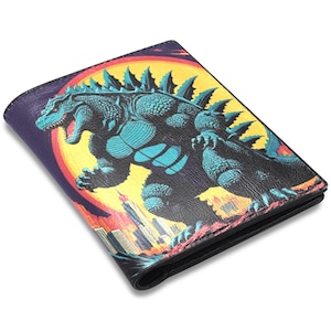 Cartera de cuero PU billetera billetera de cuero billetera hombre Godzilla Kaiju Gojira
