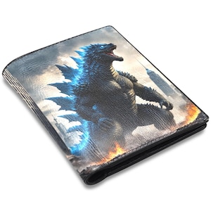 Cartera de cuero PU billetera billetera de cuero billetera hombre Godzilla Kaiju Gojira