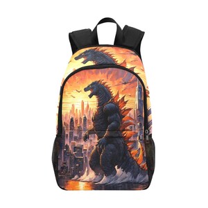 Backpack School Designer Backpacks Canvas Backpack Personalized Backpacks Cartoon Godzilla Godzillas Bag Gojira Kaiju Art Comics