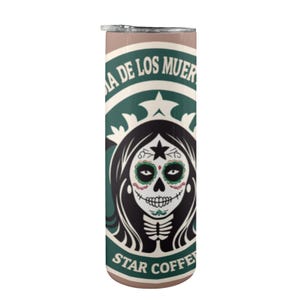 Vaso de café personalizado Vasos Día de Muertos México Chicanos Calavera de Azúcar Día De Los Muertos Taza