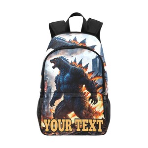 Personalized Godzilla Backpack All Over Print Polyester School Bag