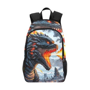 Backpack School Designer Backpacks Canvas Backpack Personalized Backpacks Gojira Cartoon Godzilla Art Kaiju Comics Godzillas