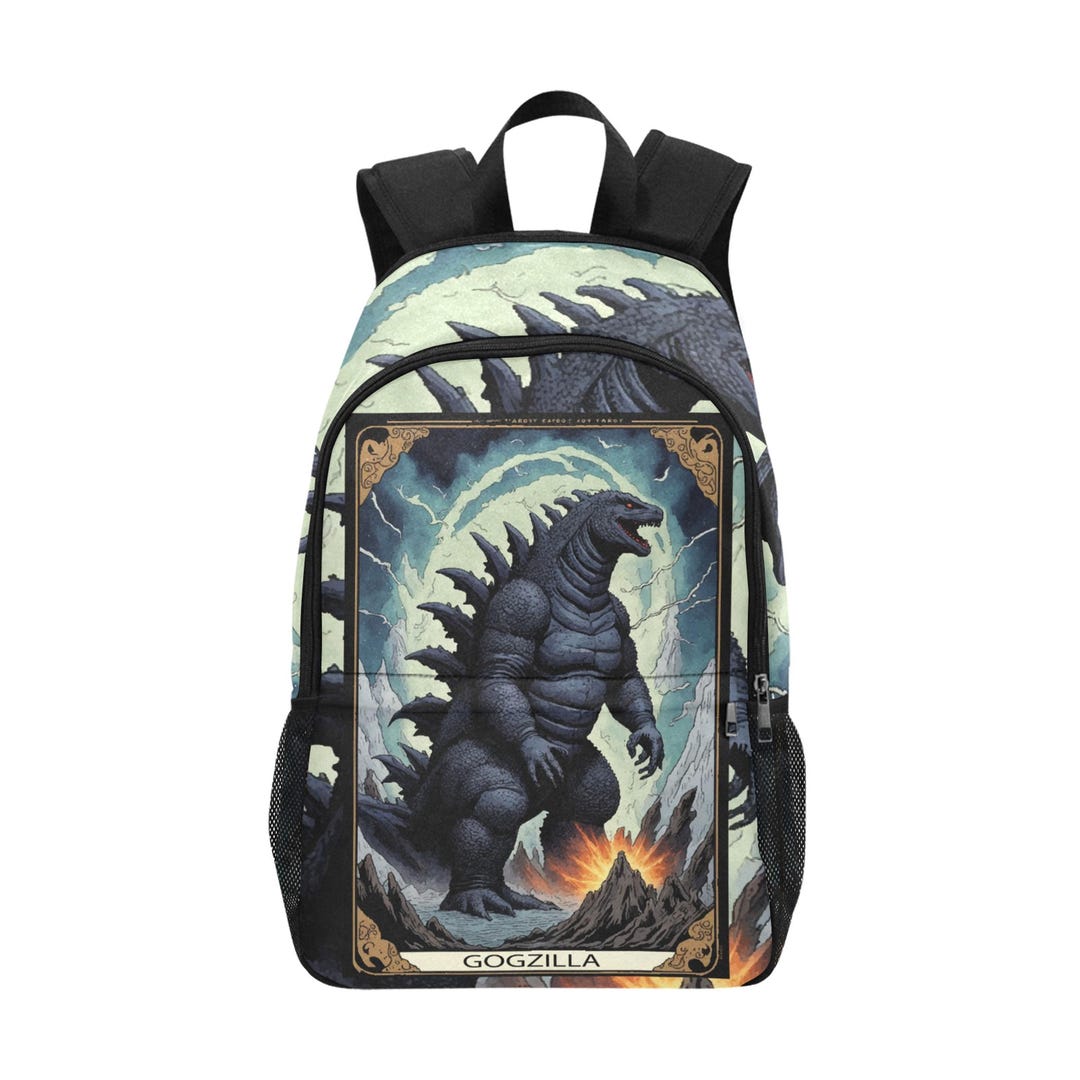 Custom Godzilla Backpack Godzilla Cartoon Canvas Backpack Kaiju Monster Art - Etsy