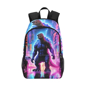 Godzilla Kaiju Backpack Neon Retro School Bag
