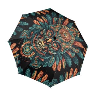Umbrella Semi Automatic Foldable Mexico Mayans Mayan