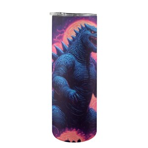 Tumbler personalized Neon Godzilla Gojira Kaiju Art Monster Tumblers