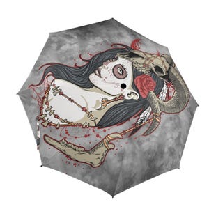 Umbrella Semi Automatic Foldable Horror Hallooween Witch