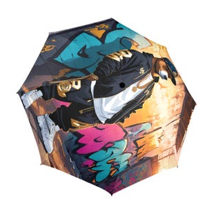 Umbrella Semi Automatic Foldable Gangsta Bear Hip Hop  Gangster