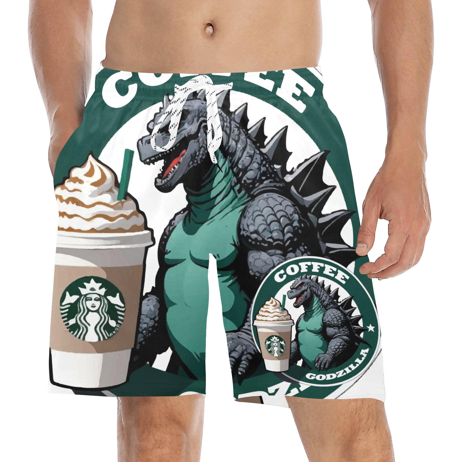 Beach Shorts Men Godzilla Mens Short Swim Trunks Men Gojira Kaiju - Main Image