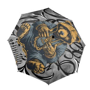 Umbrella Semi Automatic Foldable Hip Hop Bear Gangsta