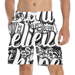 Beach Shorts heren korte zwembroek graffiti