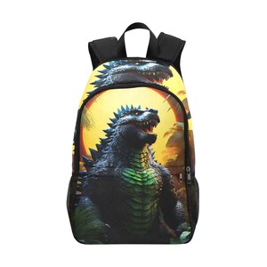 Backpack School Designer Backpacks Canvas Backpack Personalized Backpacks Cartoon Godzilla Kaiju Godzillas Bag Art Gojira
