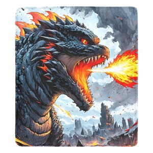 Deken gepersonaliseerde dekens Godzilla Kaiju Gojira Comics Cartoon Art Retro