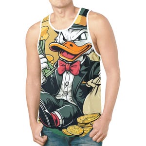 Camiseta sin mangas para hombre, diseño de gánster, regalo de matón, camisetas estampadas de pato de dibujos animados