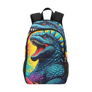Kaiju Godzilla Backpack Retro Japanese Monster School Bag