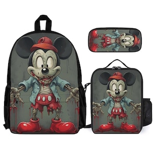 Zombie Cartoon Backpack Set School Rucksack Lunch Box & Pencil Case