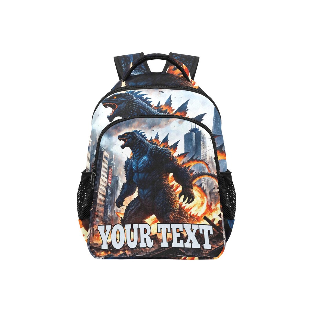 Custom Godzilla Backpack Godzilla Personalized School Custom Made Bagpack Your Name Gift Kaiju ...