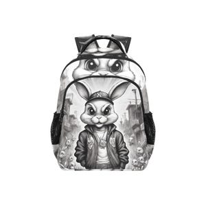 Backpack School Backpack Big Bag School Rucksack Gangsta Bunny Cartoon