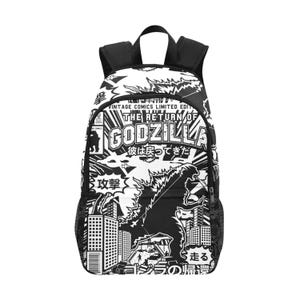 Backpack School Designer Backpacks Canvas Backpack Personalized Backpacks Godzilla Kaiju Gojira