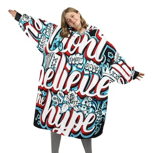 Graffiti Blanket Hoodie Personalized Unisex Loungewear
