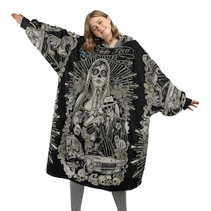 Manta con capucha mantas personalizadas sudadera con capucha que es una manta Comics La Catrina Día De Los Muertos Sugar Skull Mi Vida Loca