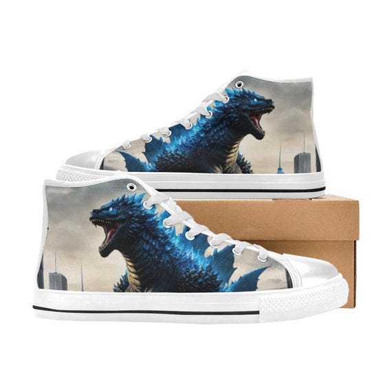 Godzilla High Top Sneakers Retro Kids Shoes - Etsy