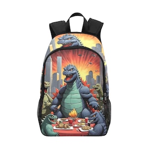 Backpack School Backpacks Canvas Backpack Personalized Backpacks Kaiju Cartoon BagGodzillas Comics Monster Sci fi Gojira Art Godzilla