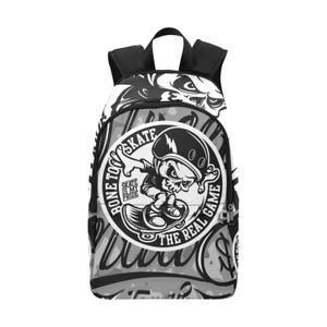 Backpack School Designer Backpacks Canvas Backpack Personalized Backpacks Skateboarding Skateboard Cartoon Art  Comics