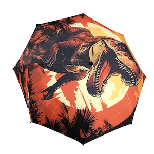 Umbrella Semi Automatic Foldable Dinosaur
