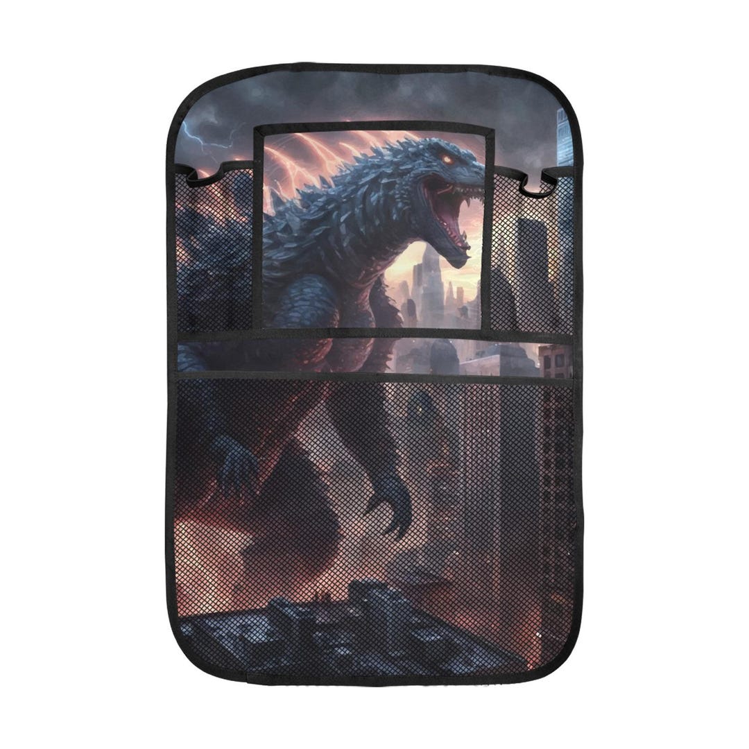 Godzilla Japanese Pattern Print Pet Car Seat Cover main image 1