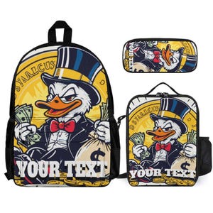 Personalized 3-in-1 Backpack Set School Rucksack Lunch Bag & Pencil Case