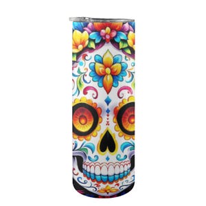 Tumblers for Women Tumbler personalized tumblers Día De Los Muertos day of the dead Chicano Mexico Art Sugar Skull
