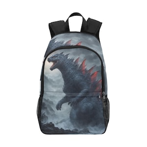Backpack School Designer Backpacks Canvas Backpack Personalized Backpacks Gojira Cartoon Godzilla Kaiju Vintage Comics