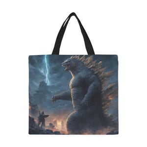 Tote Bag Minimalist Tote Bag Godzilla Bag Retro Cartoon Vintage Monster Japan Comics Gojira Art Godzillas Shopping Bag Kaiju