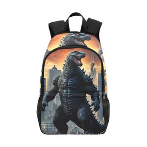 Backpack School Designer Backpacks Canvas Backpack Personalized Backpacks Cartoon Godzilla Godzillas Bag Gojira Kaiju