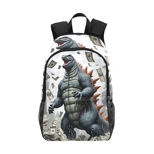 Backpack School Designer Backpacks Canvas Backpack Personalized Backpacks Godzillas Gojira Kaiju Cartoon Godzilla Bag Art