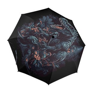 Umbrella Semi Automatic Foldable Dinosar Comics