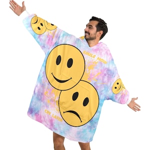 Smile Now Cry Later Blanket Hoodie Oversized Unisex Fleece